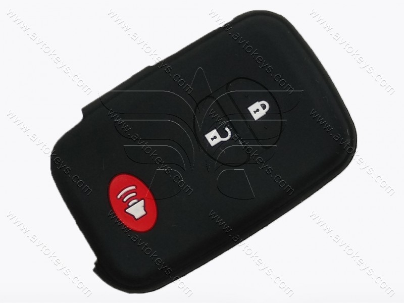 Силіконовий чорний чохол для смарт ключа Toyota, 2+1 кнопки, тип 3