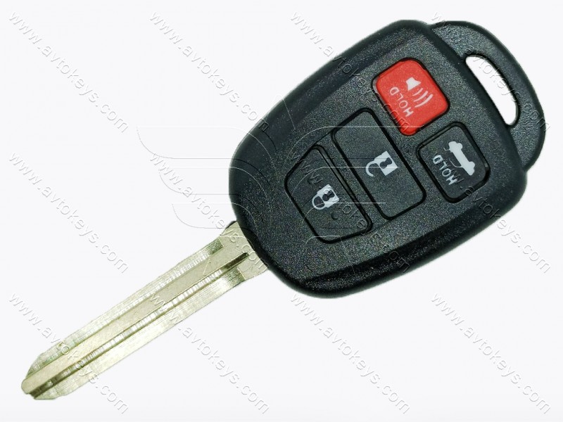 Корпус ключа Toyota Corolla, Altis, Camry та інші, 3+1 кнопки, лезо TOY43, лого