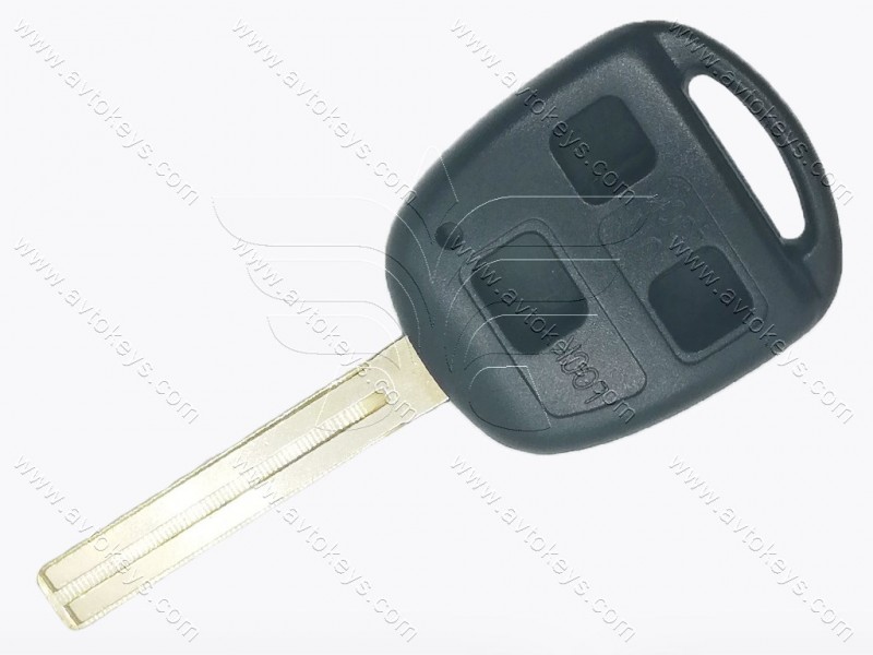 Корпус ключа Toyota, Lexus, 3 кнопки, лезо TOY49 (довге), без лого
