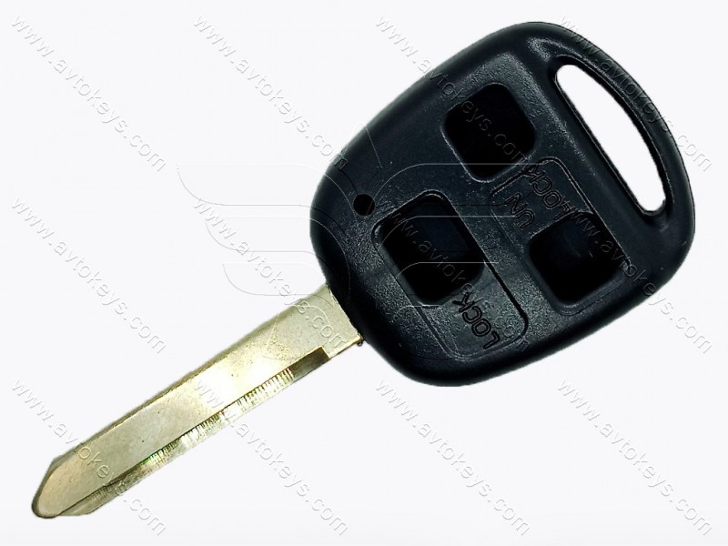 Корпус ключа Toyota Avensis, Corolla, Yaris та інші, 3 кнопки, лезо TOY47, тип 1