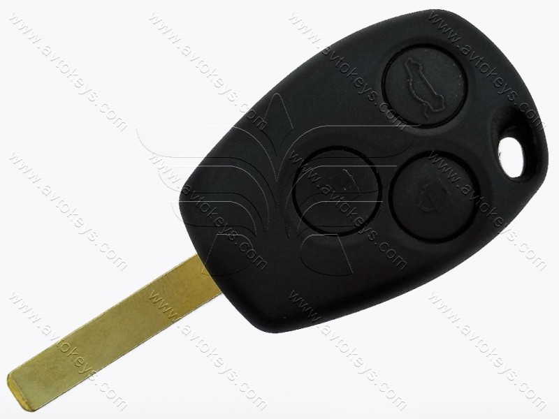 Корпус ключа Renault, Opel, 3 кнопки, лезо VA2
