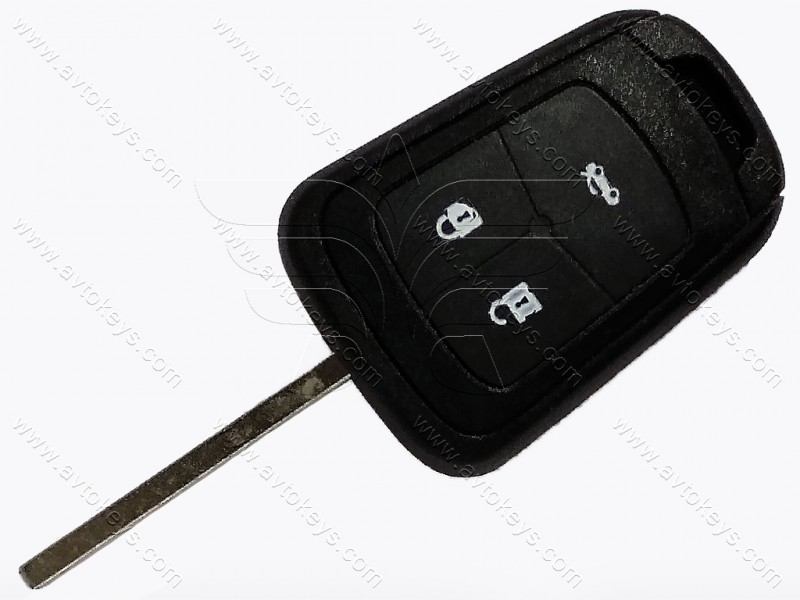 Корпус ключа Opel 3 кнопки, лезо HU100