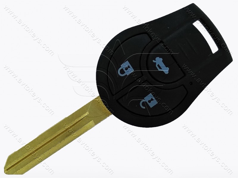 Корпус ключа Nissan Juke, Qashqai та інші, 3 кнопки, лезо NSN14