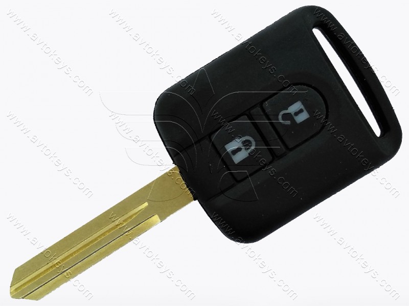 Корпус ключа Nissan, 2 кнопки, лезо NSN14, з логотипом