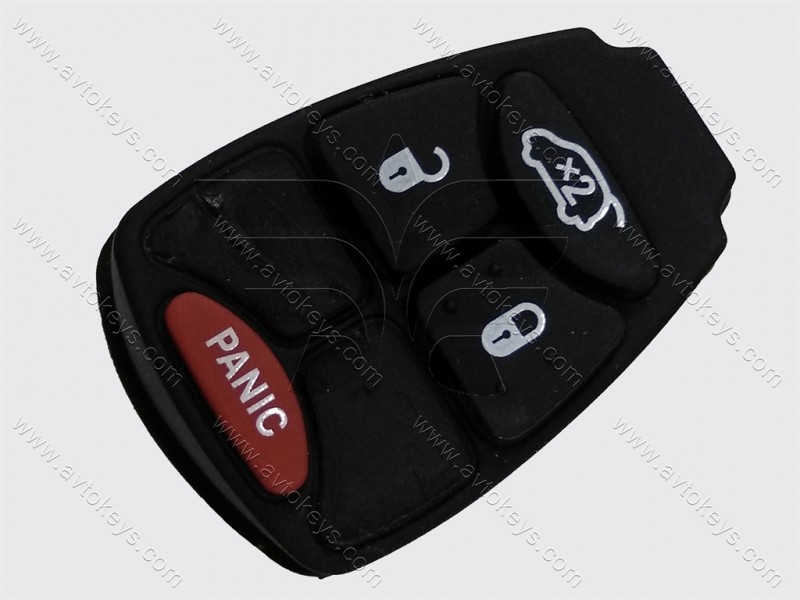 Chrysler/Doodge/Jeep кнопки (гумові) для ключа, 3+1 кнопки, тип 2