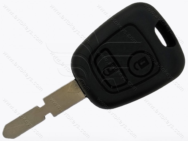 Корпус ключа Peugeot 406, 607, 2 кнопки, лезо NE78