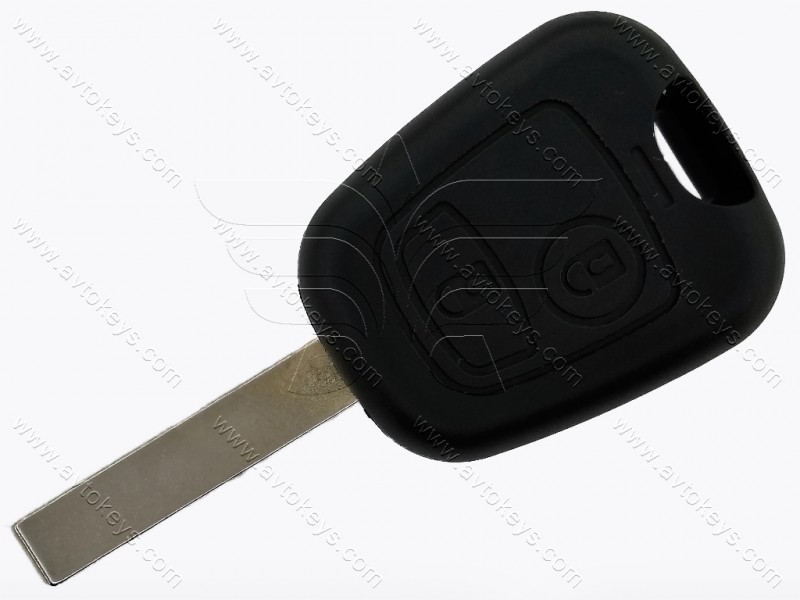 Корпус ключа Peugeot 307, Expert, 2 кнопки, лезо HU83