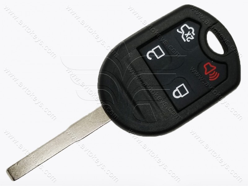 Корпус ключа Ford Fiesta, 3+1 кнопки, лезо HU101