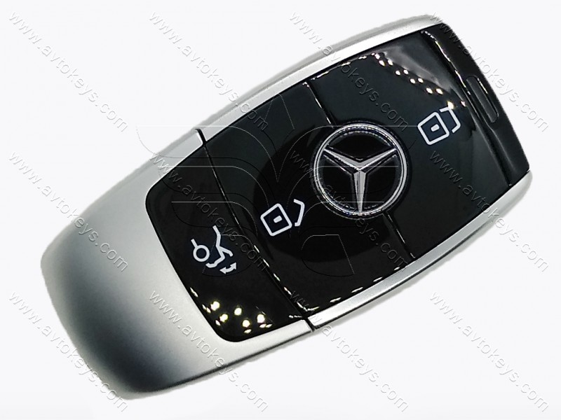 Корпус смарт ключа Mercedes W213, W205, W222, 3 кнопки, чорний, OEM