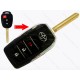 Корпус викидного ключа Toyota Highlander, Rav4, Camry, Corolla, Prius C, 4Runner та інші, 2+1 кнопки, лезо TOY43, під переробку