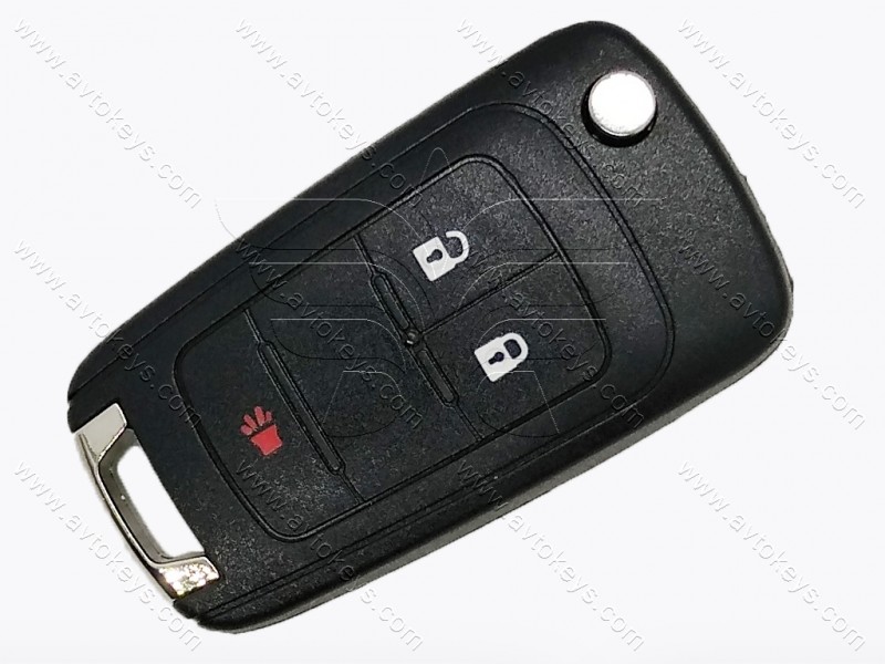 Корпус викидного ключа Chevrolet Impala, Spark, Sonic, кнопки 2+1, лезо HU100