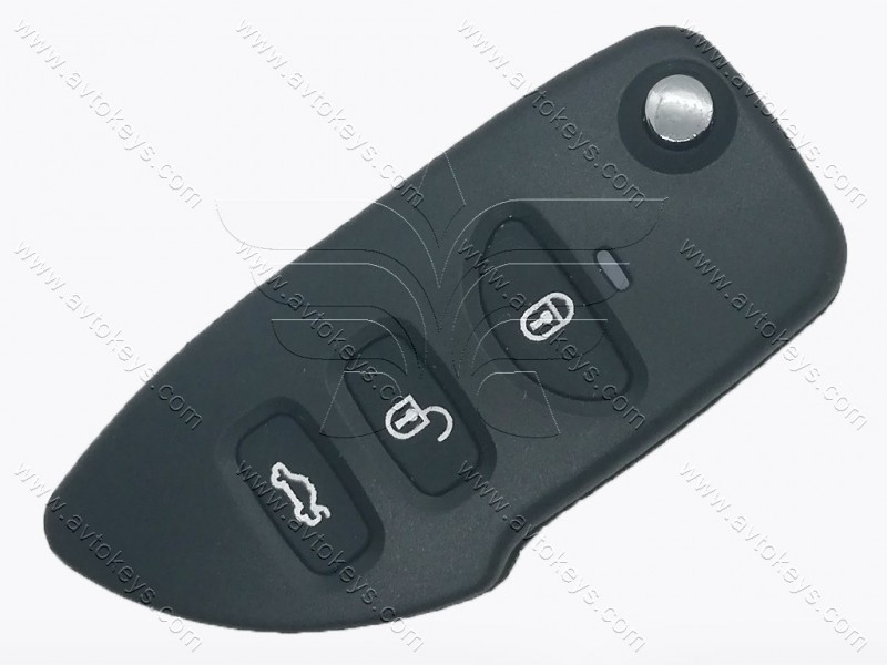 Корпус викидного ключа Hyundai/Kia, 3 кнопки, лезо HYN14R, під переробку, з місцем під батарейку, тип 4
