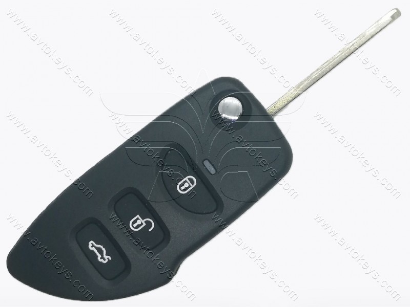 Корпус викидного ключа Hyundai/Kia, 3 кнопки, лезо HYN14R, під переробку, з місцем під батарейку, тип 4