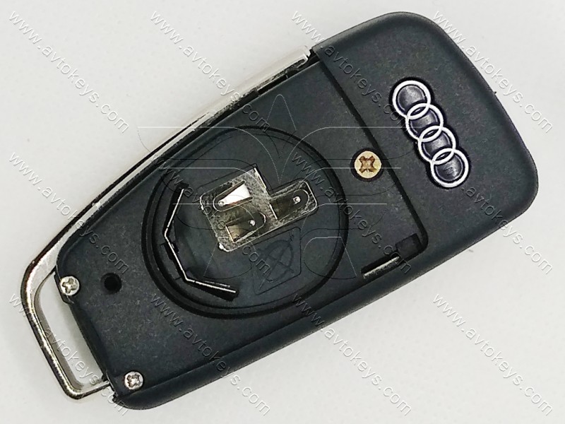 Корпус викидного ключа Audi A1, A6, A8 та інші, 3 кнопки, лезо HU66, з кріпленням під батарейку