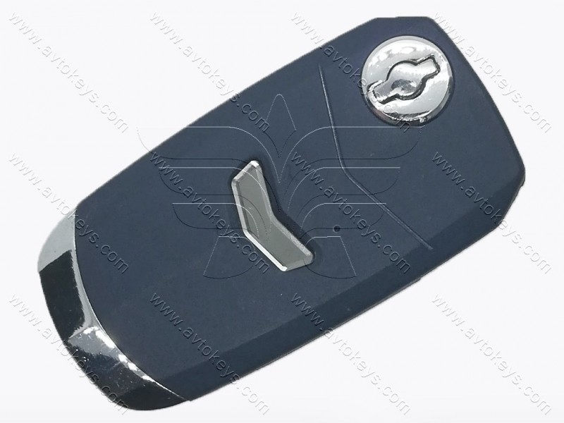 Корпус викидного ключа Fiat, 1 кнопки, лезо GT15, під переробку, тип 1, темно-синій