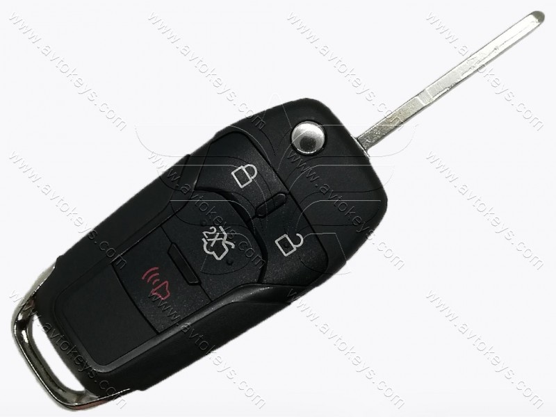 Корпус викидного ключа Ford Fusion та інші, 3+1 кнопки, лезо HU101, лого