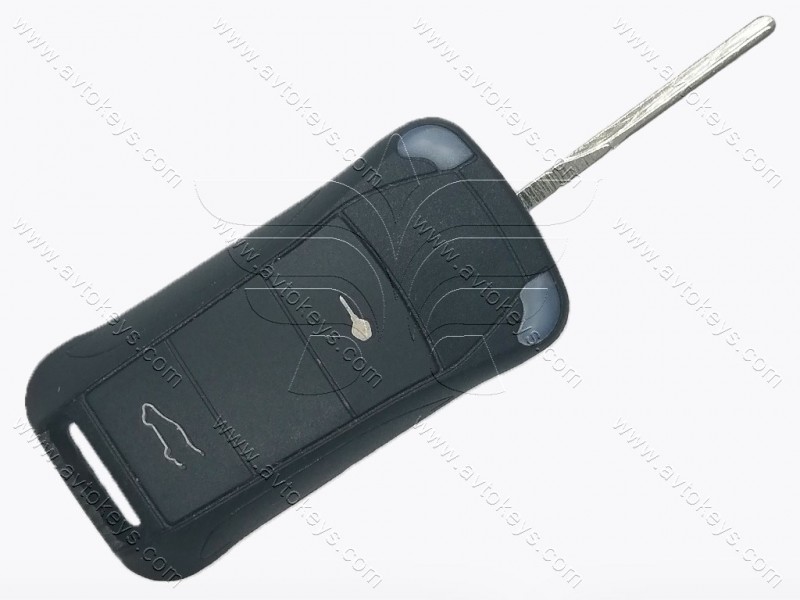 Корпус викидного ключа Porsche Cayenne, кнопки 2+1, лезо HU66