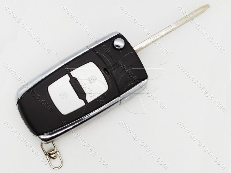 Корпус викидного ключа Hyundai/Kia, 2 кнопки, лезо HYN6, під переробку, без місця під батарейку, тип 5