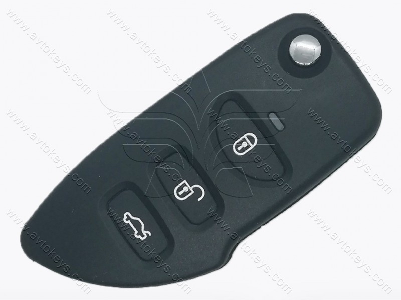 Корпус викидного ключа Hyundai/Kia, 3 кнопки, лезо HYN14R, під переробку, без місця під батарейку, тип 4