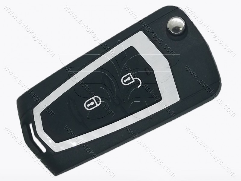 Корпус викидного ключа Hyundai/Kia, 2 кнопки, лезо HYN14R, під переробку, без місця під батарейку, тип 3