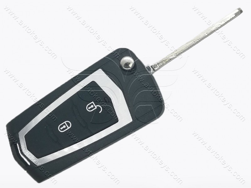 Корпус викидного ключа Hyundai/Kia, 2 кнопки, лезо HYN14R, під переробку, без місця під батарейку, тип 3