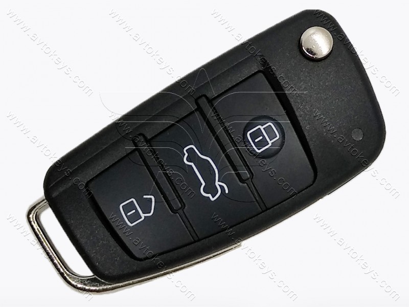 Корпус викидного ключа Audi A3 та інші, 3 кнопки, лезо HU66, без кріплення під батарейку