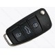 Корпус викидного ключа Audi A3 та інші, 3 кнопки, лезо HU66, без кріплення під батарейку