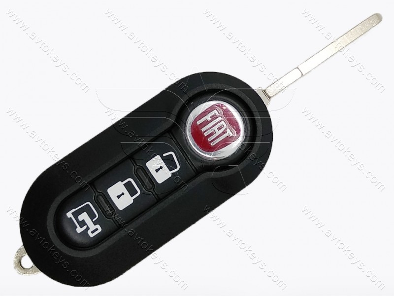 Корпус викидного ключа Fiat, 3 кнопки, лезо SIP22, тип 2, білі кнопки