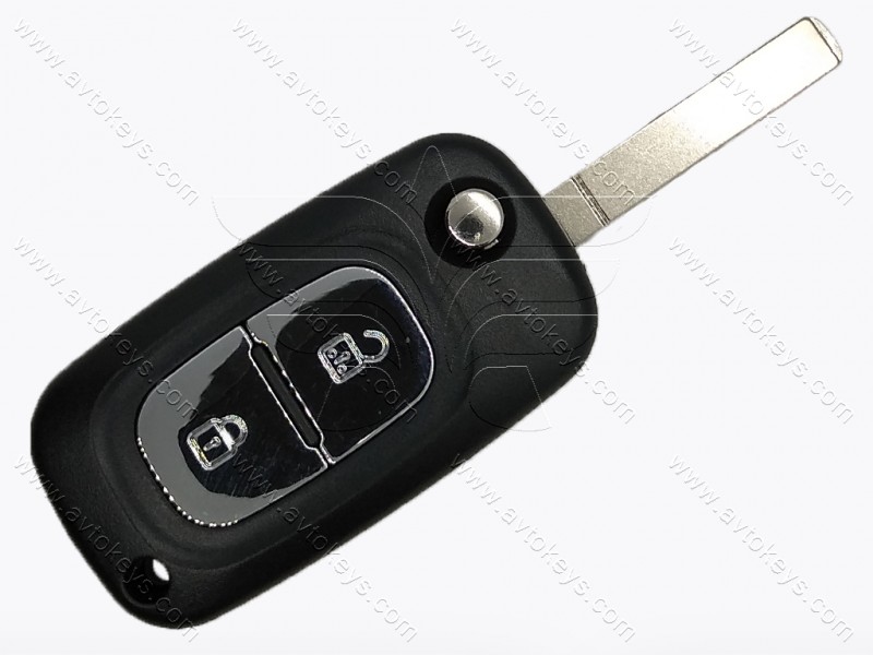 Корпус викидного ключа Renault Clio 4, Twingo, 2 кнопки, лезо VA2, лого