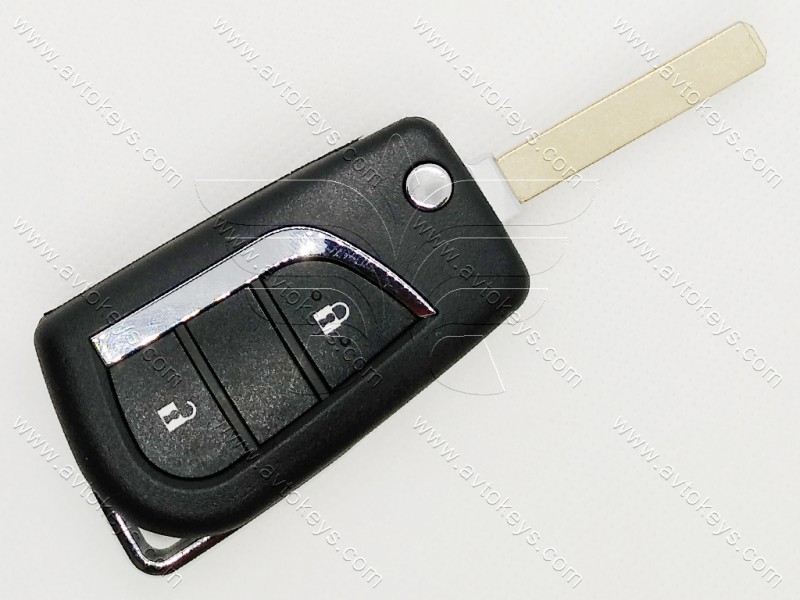 Корпус викидного ключа Toyota, 2 кнопки, з місцем під батарейку 2016, лезо TOY51