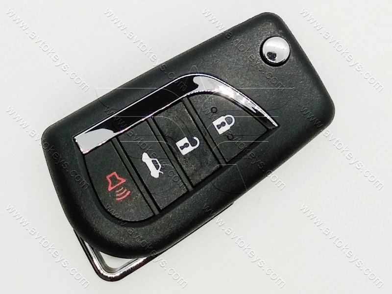 Корпус викидного ключа Toyota, 3+1 кнопки, з місцем під батарейку 2016, лезо TOY43