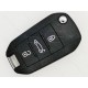 Корпус викидного ключа Peugeot 508, 3 кнопки, лезо HU83
