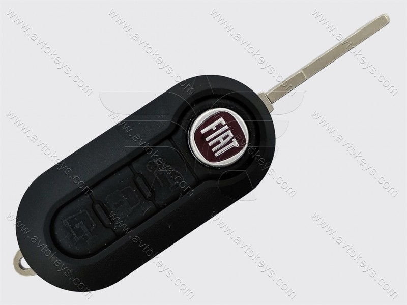 Корпус викидного ключа Fiat, 3 кнопки, лезо SIP22, тип 2, чорні кнопки