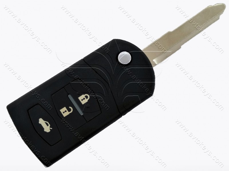 Корпус викидного ключа Mazda CX-7, Mazda 6 та інші, 3 кнопки, лезо MAZ24R, тип 1