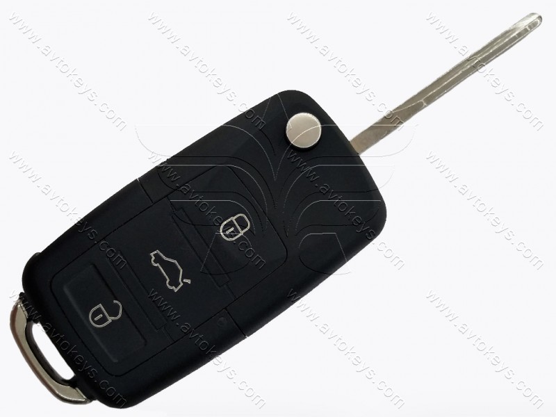 Корпус викидного ключа Seat Leon, Ibiza та інші, лезо HU66, 3 кнопки