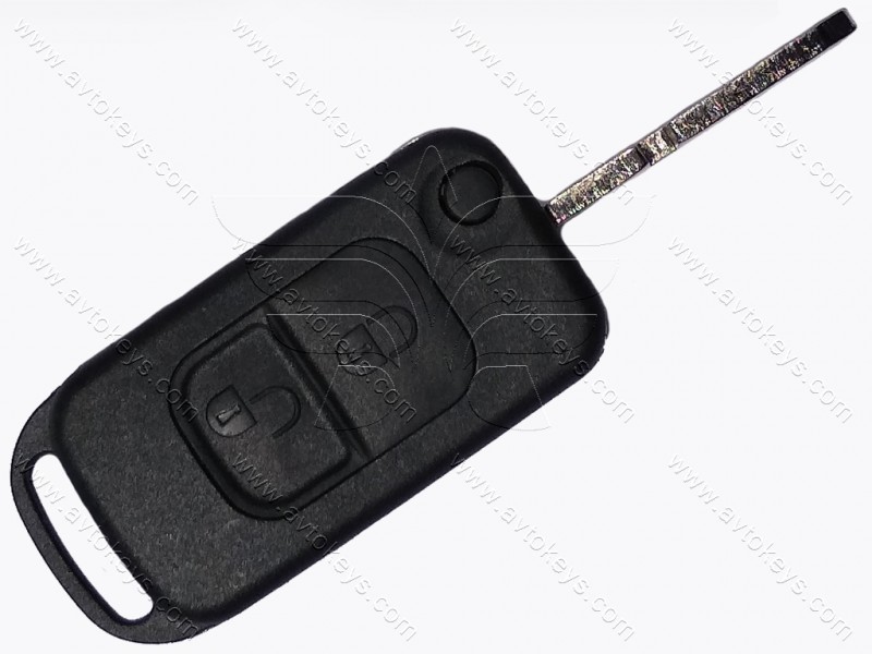 Корпус викидного ключа Mercedes E-class та інші, 2 кнопки, лезо HU39, з ІЧ портом