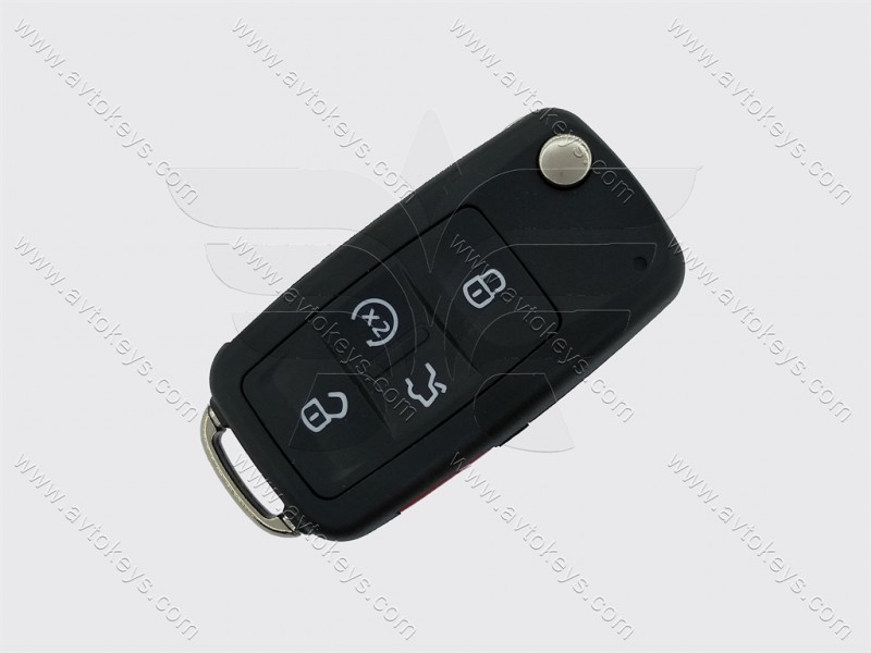 Корпус викидного ключа Volkswagen 4+1 кнопки, лезо HU66