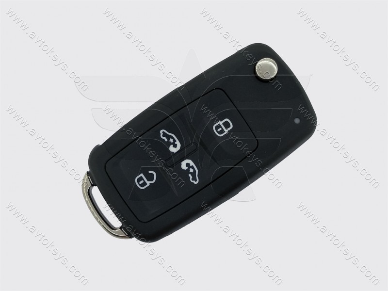 Корпус викидного ключа Volkswagen 4 кнопки, лезо HU66
