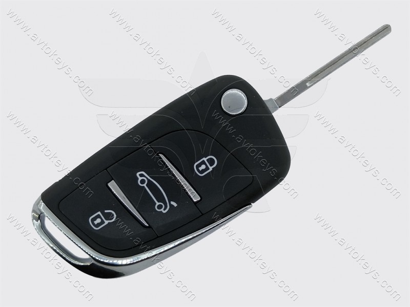 Корпус викидного ключа Citroen/Peugeot, 3 кнопки, лезо HU83