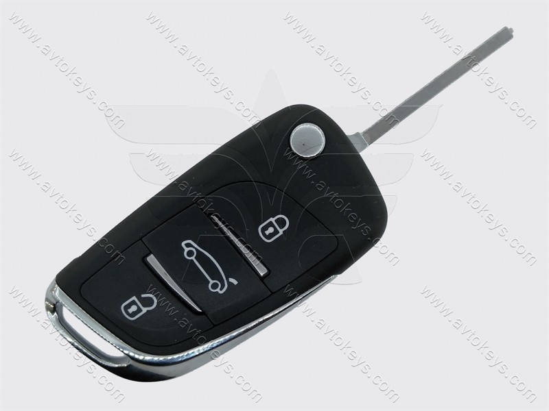 Корпус викидного ключа Citroen/Peugeot, 3 кнопки, лезо VA2