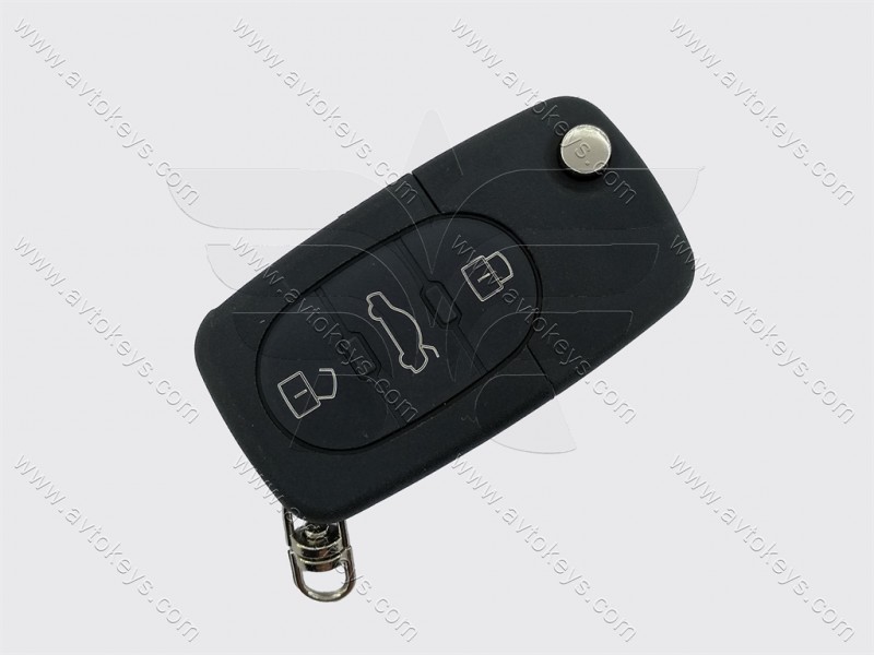 Корпус викидного ключа Audi 3 кнопки, з місцем під батарейку 1616, лезо HU66