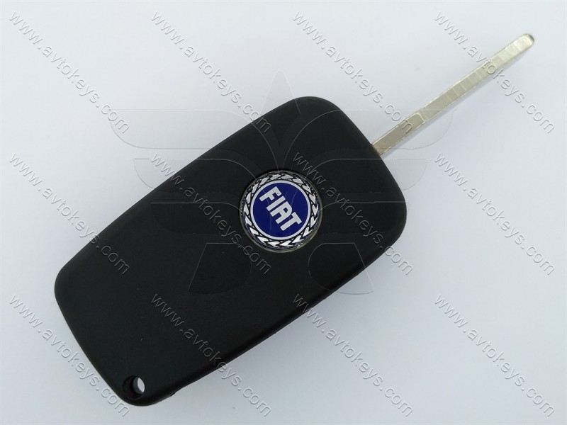Корпус викидного ключа Fiat, 2 кнопки, лезо SIP22, кріплення батарейки збоку