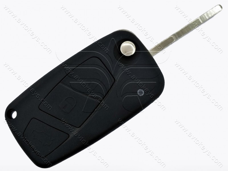 Корпус викидного ключа Fiat, 3 кнопки, лезо SIP22, кріплення батарейки збоку