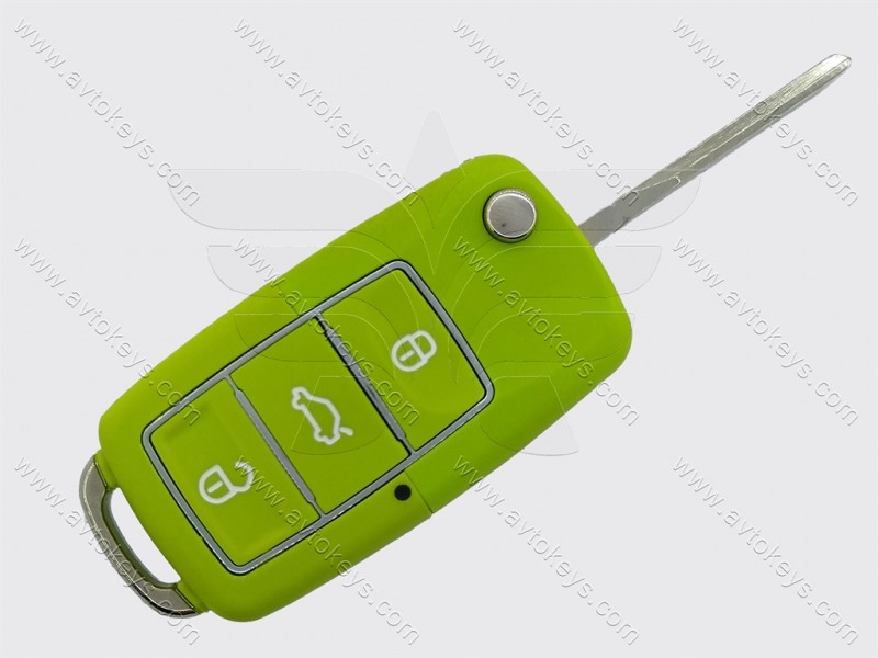 Корпус викидного ключа Volkswagen, Seat, Skoda, 3 кнопки, лезо HU66, водонепроникний