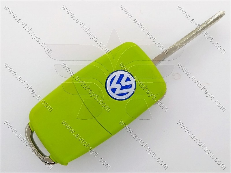 Корпус викидного ключа Volkswagen, Seat, Skoda, 3 кнопки, лезо HU66, водонепроникний