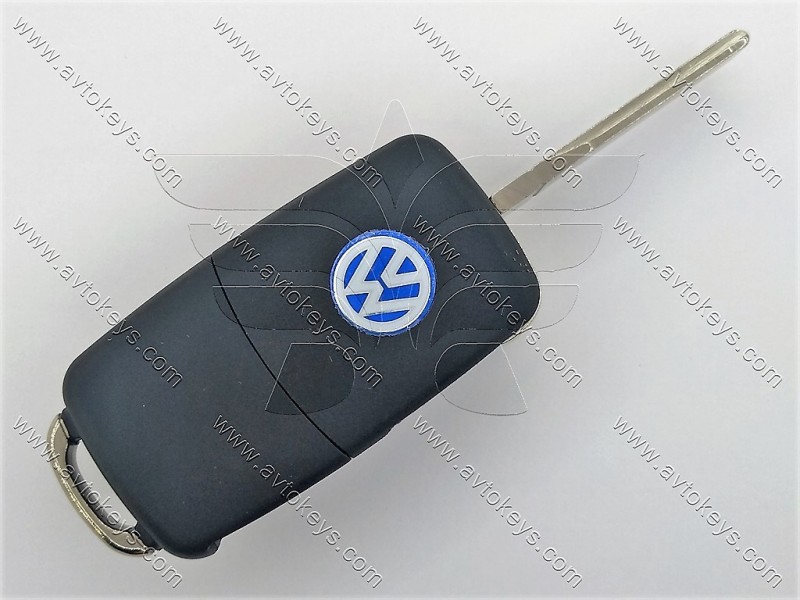 Корпус викидного ключа Volkswagen, Skoda, Seat, лезо HU66, 3 кнопки