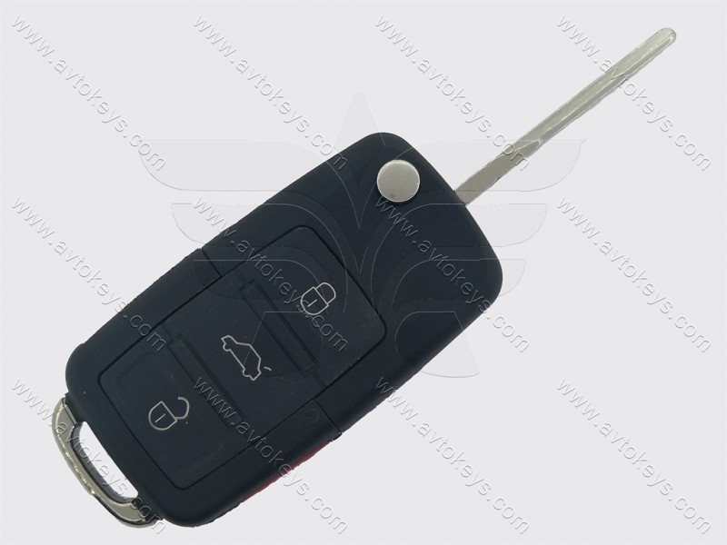 Корпус викидного ключа Volkswagen Golf, Passat, Beetle, 3+1 кнопки, лезо HU66
