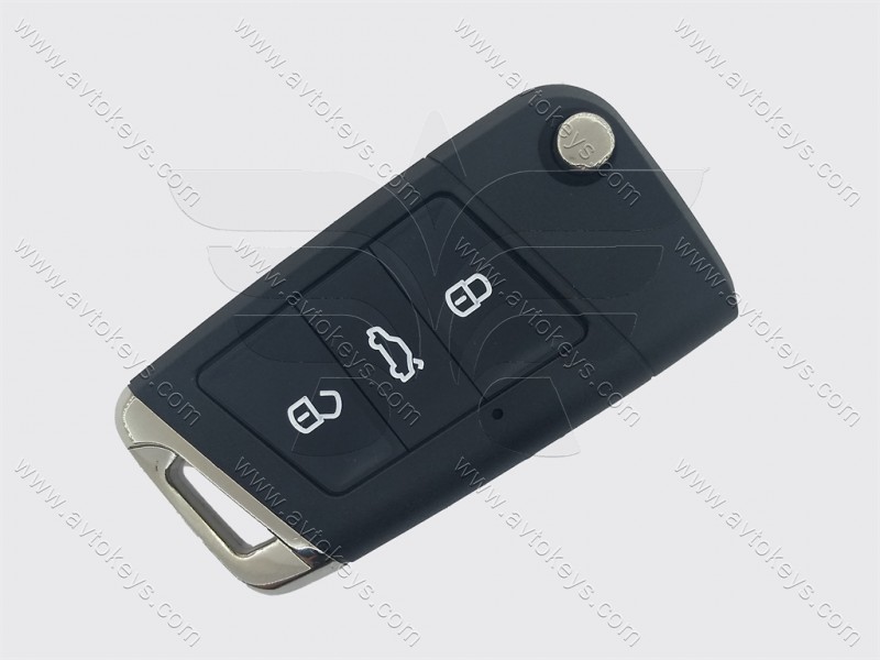 Корпус викидного ключа Volkswagen, Skoda, Seat, 3 кнопки, лезо HU66, під переробку