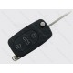 Корпус викидного ключа Volkswagen New Beetle, Golf, Jetta, Passat, 3 кнопки, лезо HU66, з місцем під батарейку 2032