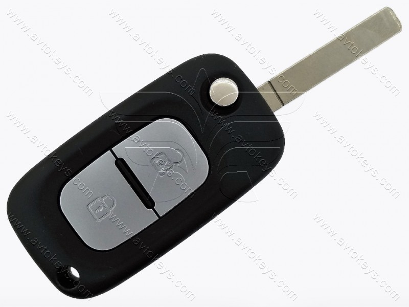 Корпус викидного ключа Renault Clio 4, Twingo, 2 кнопки, лезо VA2, без лого